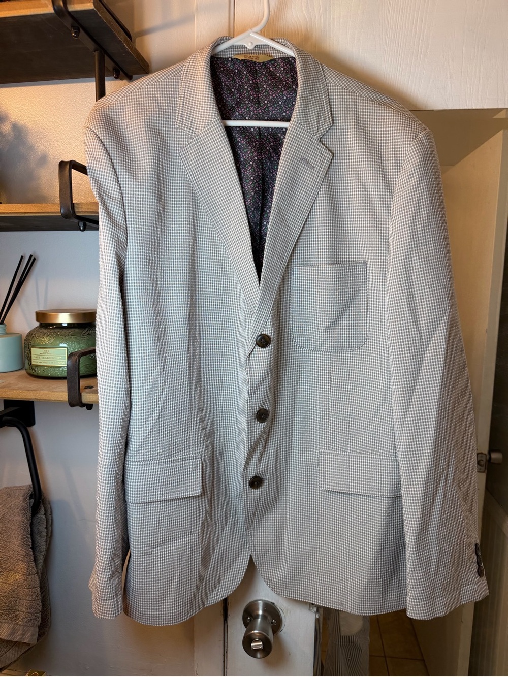 Haggar Light Gray Checked Sport Coat